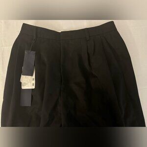 NWT Juun J Triple Pleated Black Wool Gabardine Flare Trousers 46EU/30US $625.00